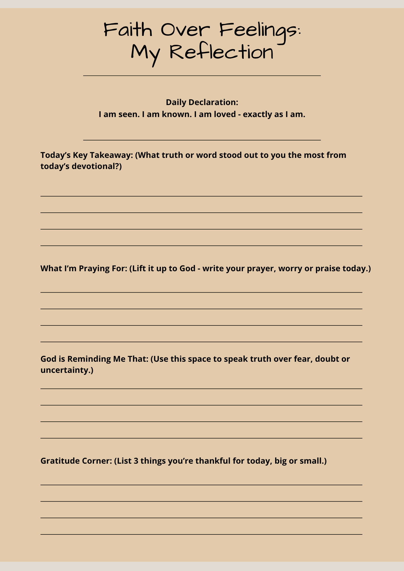 Faith Over Feelings Devotional/Prayer Journal (Digital)