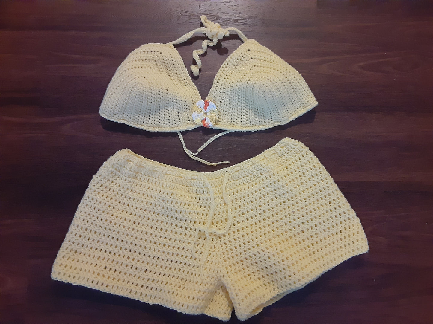 Celestial Glow: A Radiant Crochet Bikini Set