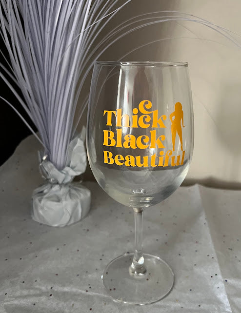 Thick Black Beautiful Stemmed Wine Glass (12 oz)