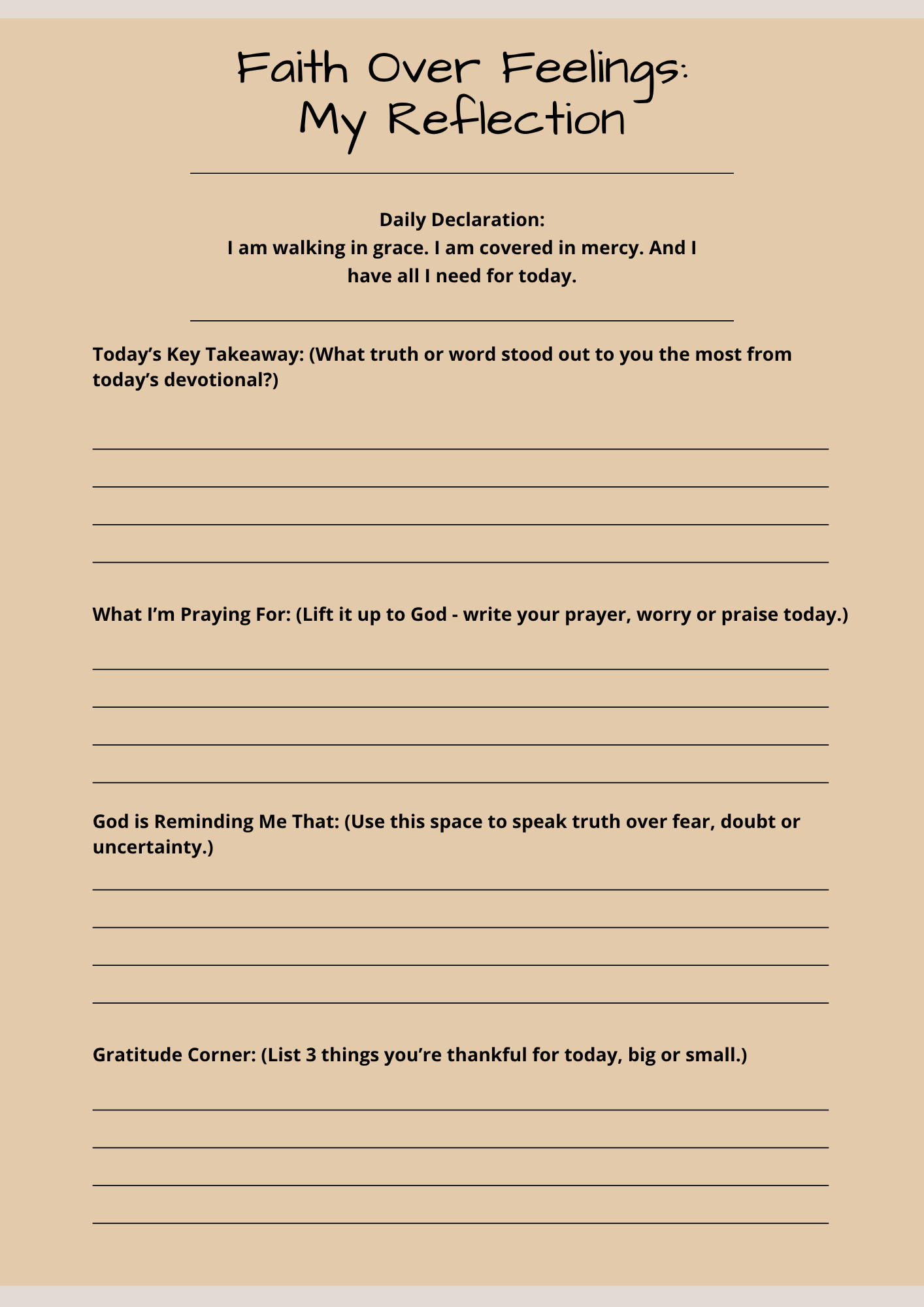 Faith Over Feelings Devotional/Prayer Journal (Digital)