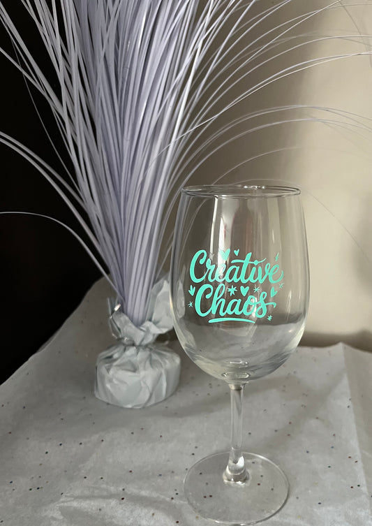Creative Chaos Stemmed Wine Glass (12 oz)